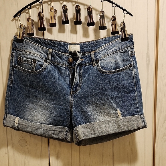 Forever 21 Dark Blue Jean Shorts - Picture 1 of 8